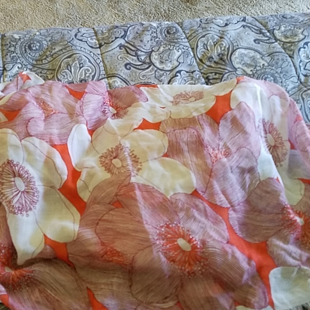 Floral Sheery Wrap Scarf approx 36x72